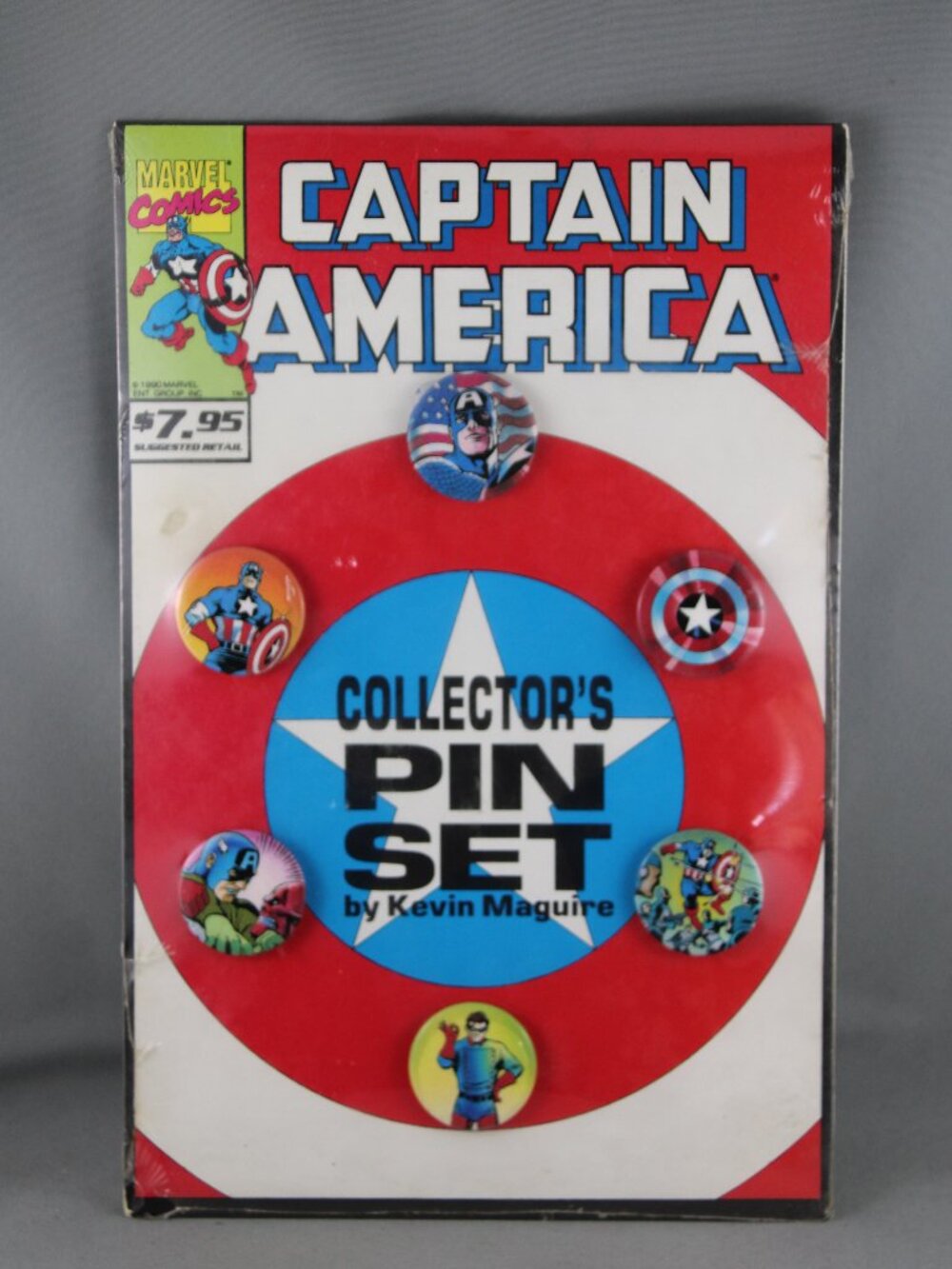 Captain America Pin Set (VTG) - Kevin Macguire Collection 6 Pack - Celluloid PIn